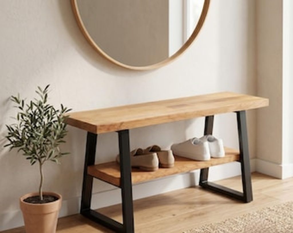 Handmade Solid Wood Shoe Bench