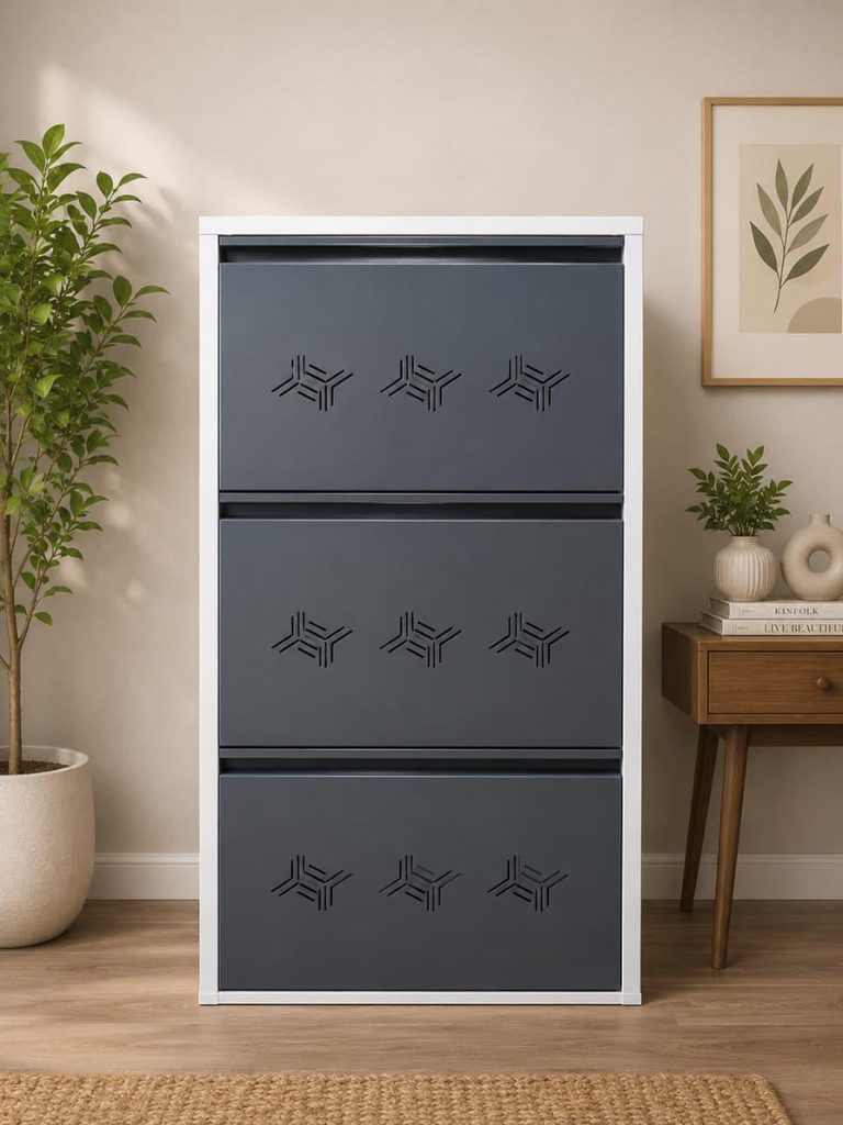 Modern Three-Tier Drop-Down Cabinet